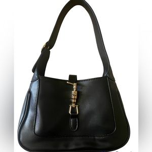Faux leather shoulder bag
